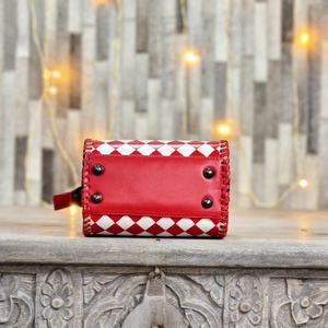 Bolsos de Viaje a Cuadros Rojos y Blancos, Elegantes y a Precio de Fábrica, Bolsos de Mano de Moda para Mujer, Bolsos de Fin de Semana - Product Image 4