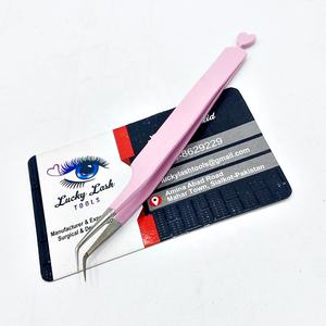 Pinzas para Pestañas LUCKY LASH TOOLS, Color Rosa Claro, Punta de Microfibra Suave de 10 mm, Acero Inoxidable de Alta Calidad, Logotipo Personalizado, Pinzas para Pestañas en Polvo - Product Image 1