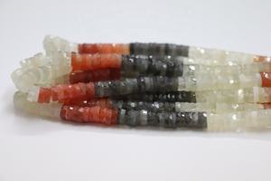 Qualité AAA 16 pouces perles de coupe de roue Multi pierre de lune à facettes forme de pneu 6-7mm perles de gros de pierres précieuses naturelles - Product Image 3