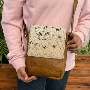 กระเป๋าสะพายข้างหนังวัวสำหรับผู้หญิงกระเป๋าสะพายไหล่หนังแท้ออกแบบได้เองแบรนด์ดัง - Product Image 3