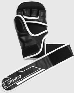 ถุงมือชกมวย MMA สีดำและสีขาว แบบเปิดนิ้ว หนัง PU สำหรับฝึกซ้อม รับทำโลโก้ตามสั่ง OEM แบรนด์ส่วนตัว - Product Image 2