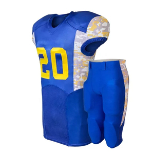 Meilleur design d'uniforme de football américain personnalisé, vêtements de sport respirants, antibactériens, à séchage rapide, avec logo personnalisé, épaulettes courtes - Product Image 5