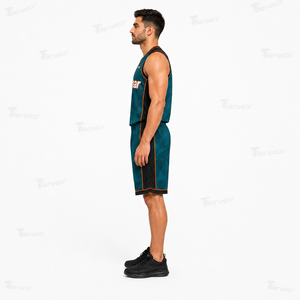 Uniforme de Baloncesto Unisex Premium para el Día del Partido, Ligero, Transpirable, Sublimado, de Poliéster de Alto Rendimiento, Sin Mangas - Product Image 3