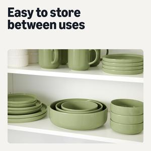 Plato de Cena de Cerámica Verde Pistacho Mate, Diseño Minimalista Elegante, Acabado Liso, Apilable, Calidad Duradera para Comedor Moderno - Product Image 2