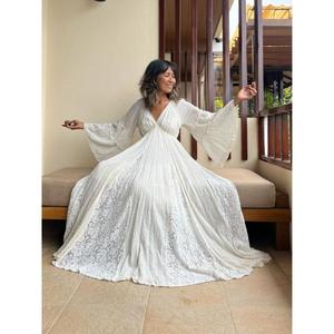 For Wide Sleeve <b>Maternity</b> Maxi <b>Wedding</b> <b>Dress</b> Beach <b>Wedding</b> <b>Dress</b> for Photoshoot Ball Gown 100% Cotton Modern - Product Image 4