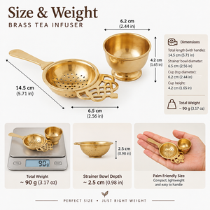 Brass <b>Tea</b> Strainer With Mesh Resting <b>Pot</b> Polished Metal Classic Style Reusable <b>Tea</b> <b>Infuser</b> for Home Hotel Restaurant Decor - Product Image 5