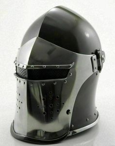 Casco de Caballero Medieval Tipo Sugarloaf, Casco Grande de Acero, Plateado y Pulido, Grabado Metálico, Armadura para Recreación Histórica - Product Image 4
