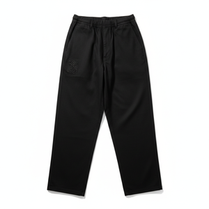 PRO ENTERPRISES Men's Black Cotton/Nylon Anti-static High Waist <b>Elastic</b> Waist Embroidered Logo Casual Joggers Acid Wash - Product Image 1