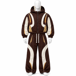 Conjunto Deportivo Personalizado con Capucha, Chaqueta y Pantalones Deportivos, Estilo Urbano, Cortavientos de Nailon - Product Image 5