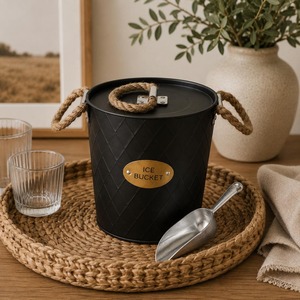 Cuillère à glace classique de luxe en métal écologique, robuste, pour service de boissons, accessoire professionnel pour seau à glace de cuisine et de bar - Product Image 1