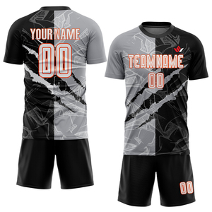 Ensemble d'uniformes de football personnalisés pour hommes, USA, maillot bleu à manches courtes, rayures jaunes dégradées, évacuation de l'humidité, antibactérien, 100% - Product Image 5