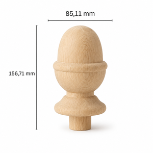 Traditional Solid Wood Acorn Newel Cap 156.71mm Height for Staircase Parts Durable Design - Product Image 1