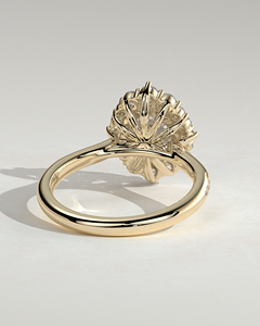 Anillo de Diamantes de Oro Sólido de 14K, Estilo Vintage, Corte Brillante Redondo, Diamante Cultivado en Laboratorio con Halo y Diamantes con Engaste Pavé, Anillo de Novia de Lujo - Product Image 4