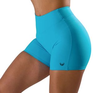 Shorts de sport pour femme, bleu aqua, taille mi-haute, à dos échancré, à compression, pour le yoga, la gym, l'entraînement et le fitness - Product Image 6