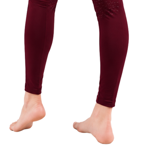 <b>Maroon</b> Women Equestrian Breeches High Waist Stretch Riding <b>Leggings</b> Full Seat Silicone Grip Horse Riding Pants Professional - Product Image 3