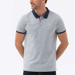 Men's Black Cotton Pique <b>Polo</b> <b>Shirt</b> With <b>Red</b> Collar And Cuffs Short Sleeve Casual Breathable Design - Product Image 5