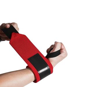 Bandes de maintien élastiques robustes rouges pour poignets, haute tension, renforcées, antidérapantes, avec boucle de pouce réglable en Velcro, unisexe, certifiées CE - Product Image 1