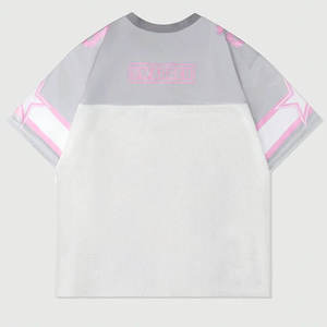 เสื้อฟุตบอลคุณภาพสูงแบบขายส่ง คอวี ทรงโอเวอร์ไซส์ สไตล์เรโทร แบบสั่งทำได้ สำหรับผู้ชาย เนื้อผ้าตาข่าย ระบายอากาศได้ดี ทรงครอป ไซส์อเมริกัน - Product Image 2