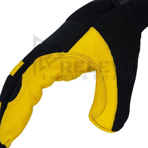 Gants de travail à doigts entiers, respirants, pour hommes et femmes, en polyester et cuir de vachette, gants de sécurité - Product Image 3
