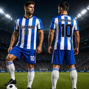 Conjunto de Uniforme de Fútbol Personalizado, Camiseta y Pantalones Cortos de Fútbol con Nombre de Equipo, Nombre y Número del Jugador, Ropa Deportiva para Adultos y Jóvenes - Product Image 1