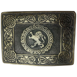 Boucle de ceinture écossaise motif Lion Rampant, finition antique de haute qualité, accessoires pour tenue Highland - Product Image 1