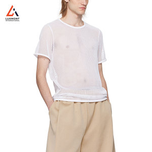เสื้อยืดตาข่ายระบายอากาศสำหรับผู้ชายน้ำหนักเบาแห้งเร็วกีฬายิมออกกำลังกายฤดูร้อนสวมใส่สบายๆ - Product Image 6