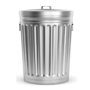 Nouveauté, poubelle en métal galvanisé faite à la main, écologique, portable, intérieur/extérieur, panier de rangement rond de haute qualité - Product Image 1