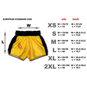 Shorts de Muay Thai respirants et extensibles, couleur jaune et noir, tissu tricoté à séchage rapide, shorts de boxe Muay Thai personnalisés pour adultes unisexes - Product Image 6
