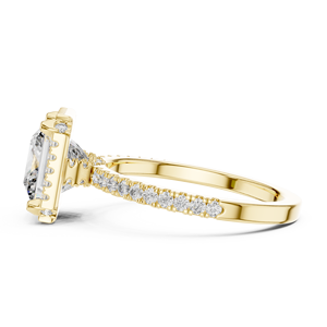 Bague de fiançailles de luxe en or jaune 18 carats plaqué rhodium avec diamant de laboratoire taille princesse 2,5 carats, idéale pour la Saint-Valentin et les fêtes de mariage - Product Image 3
