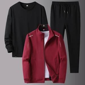 Ensemble de sport trois pièces pour homme : sweat à capuche, veste et pantalon de survêtement décontractés pour adultes – Collection automne – Personnalisation du logo acceptée - Product Image 4