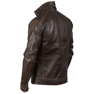Big & Tall Men's Genuine Leather Motorcycle Jackets-<b>Rugged</b> Vintage Style Breathable Design Superior Protection Pockets - Product Image 2