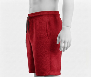 Shorts Bermuda Homme en Coton Rouge avec Cordon de Serrage, Couleur Unie, Décontracté, Taille Mi-Haute, Tricoté, Respirant, Coupe Classique - Product Image 6