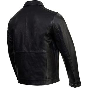 Chaquetas Casuales de Lana y Cuero Premium para Hombre 2025, ODM, Tinte Liso, Tallas XS a XX-Large, a la Moda (GR-SFM1899-MIL-BLACK Color Negro) - Product Image 1