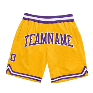 Shorts de basket-ball personnalisés écologiques vert-or-blanc authentiques et rétro - Product Image 4