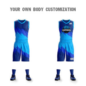 Uniforme de basketball 100 % polyester, design OEM, unisexe, grandes tailles, avec impression personnalisée par transfert thermique, respirant - Product Image 3