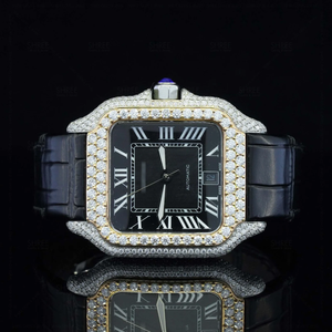 Reloj de Diamante Moissanite de Alta Calidad, Acabado Brillante, Correa de Acero Inoxidable Duradera, Estilo Moderno para Hombre y Mujer, Larga Duración - Product Image 3