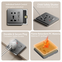 TEP L6 Interrupteur mural électrique à bascule grand format, style moderne, 3 modules, 1 voie, double pôle, en PC ignifuge, double commande, pour éclairage, vente en gros fabricant