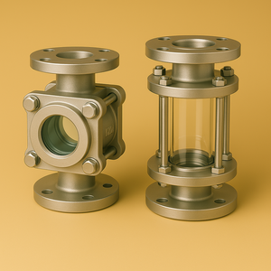 Mirilla de Doble Ventana Transparente, Cumple con la Norma EN8, para Monitoreo de Flujo en Tuberías Industriales, Resistente a Químicos, Agua y Aceite - Product Image 1