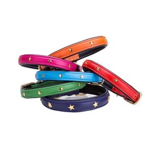 ปลอกคอสุนัขหนังวัวแบบทำด้วยมือมีปุ่มรูปดาวแบบนุ่มตรงจากผู้ผลิตและผู้ค้าส่ง - Product Image 1