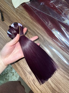 Couleur bordeaux os droit Super double dessiné de femmes asiatiques fin épaisse 100% cheveux humains Vietnam cheveux Shinhair société - Product Image 4