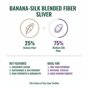 Matière première textile écologique durable, 25% fibre de banane, 75% fibre de soie, brillante, pour fil de luxe et filage à la main - Product Image 6