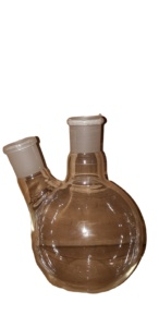 MAYALAB Frasco de laboratorio de vidrio borosilicato de doble cuello (Modelo MRV2N1) 100ML Transparente para destilación y calentamiento en laboratorio - Product Image 3