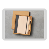 Set de Regalo Promocional: Libreta de Negocios A5 de Cuero PU, Bolígrafo Metálico, Botella de Agua de Acero Inoxidable, con Logotipo Personalizado en Color