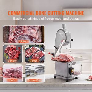 Sierra de cinta eléctrica comercial de 1500W para carne, máquina de cortar huesos de acero inoxidable para encimera, mesa de trabajo de 19.3 x 15 pulgadas, cortadora de carne tipo tazón - Product Image 1