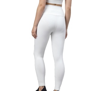 Leggings de yoga blancs taille haute avec empiècements transparents, longueur intégrale, sans coutures, extensibles dans quatre directions, pour femmes - Product Image 2