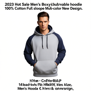 Sweat à capuche ample pour homme, vente chaude 2023, confortable, 100% coton, manches longues, multicolores, nouveau design - Product Image 3