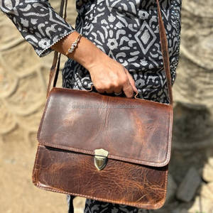 Sac à main en cuir véritable Crunch véritable fait à la main Sac à main en cuir véritable Crunch pour femmes élégant Sac à bandoulière en cuir véritable Vintage pour le bureau - Product Image 4