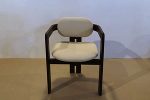 Chaise de salle à manger contemporaine moderne en teck massif avec rembourrage en polyester Modèle CHA42 - Product Image 4