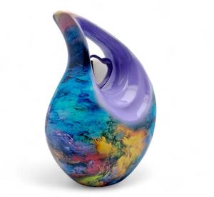 Modern Aluminum Tear Drop <b>Keepsake</b> Funeral Cremation Urn Memorial <b>Ash</b> Container Featuring Stylish Decorative Surface Design - Product Image 1