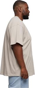 Mock Neck Short Sleeve Drop Shoulder Oversize 100% Cotton Mens <b>Tshirt</b> Boxy Fit Organic Cotton Tee Blank <b>Plain</b> Print T Shirt - Product Image 2